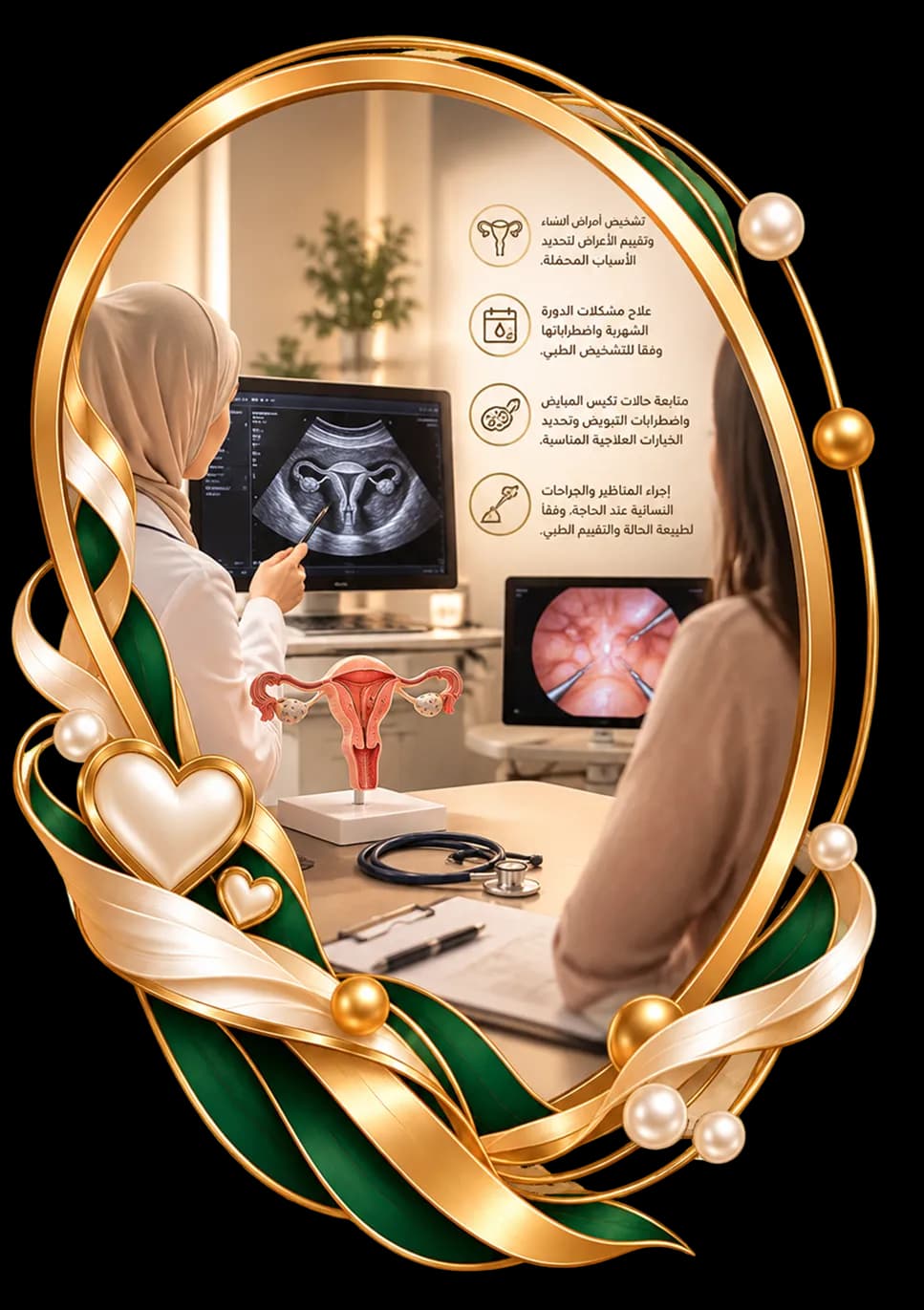 ماذا تشمل خدمة أمراض النساء والمناظير
